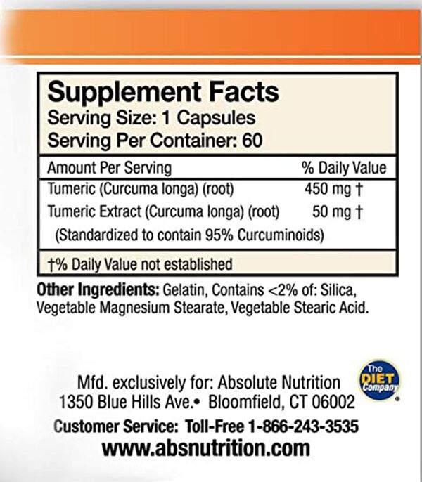 Absolute Nutrition Turmeric Curcumin 60 capsules