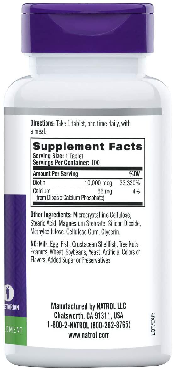 Natrol Biotin 100 tablets
