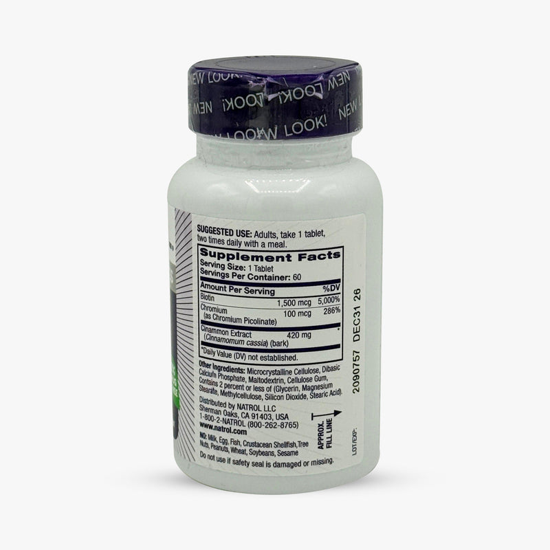 Natrol Cinnamon, Chromium & Biotin 60 tablets
